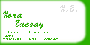 nora bucsay business card